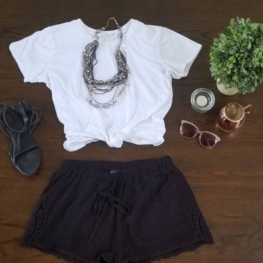 black shorts